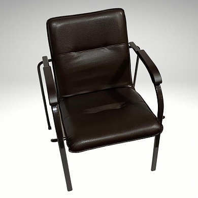 Кресло  630*600*820  ( Vega Dark brown / металл- темн. орех / подлокотн. Бук -Тон- 6 (Венге))